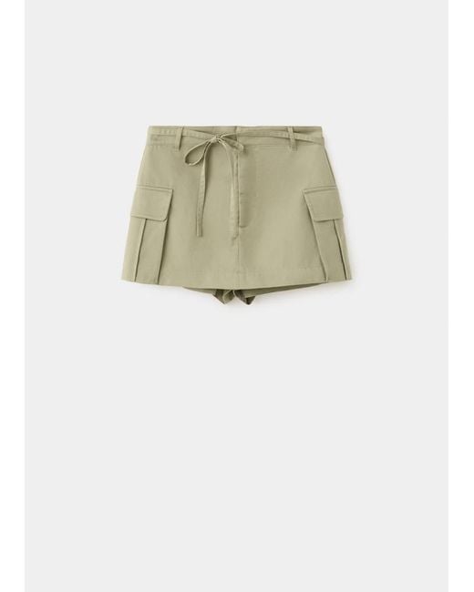 Mango Green Cargo Culottes With Pockets