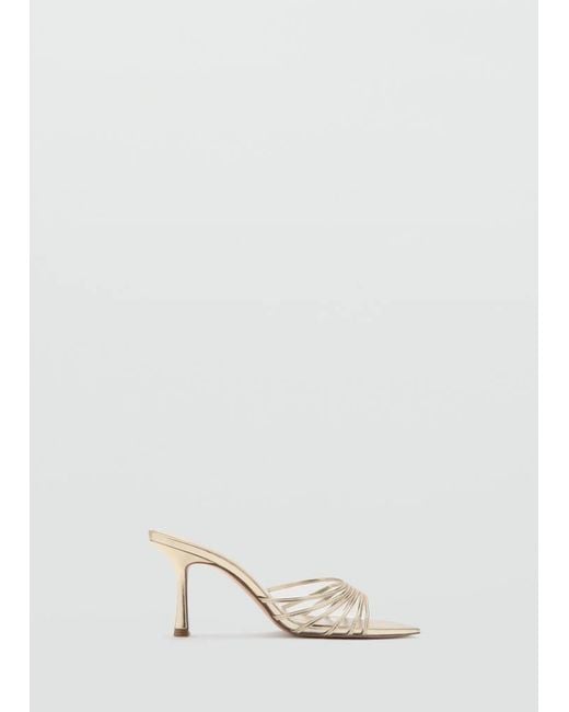 Mango Natural Metallic-Pumps Mit Riemchen