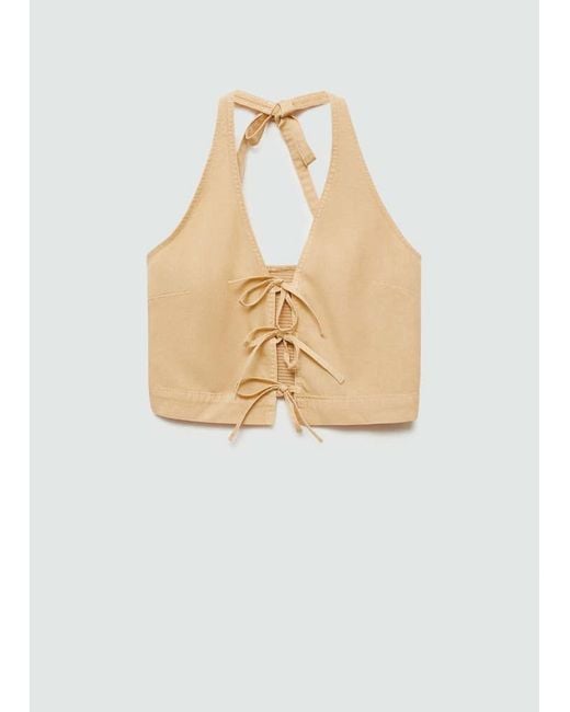 Mango Natural Bow Crop Top Sand