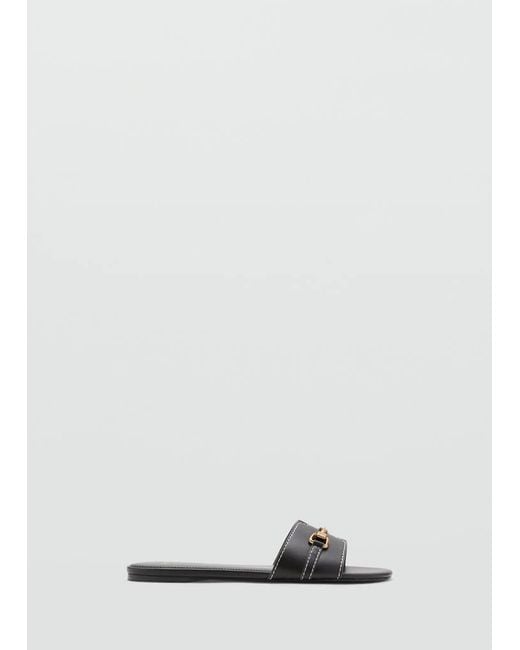 Mango Brown Metallic Detail Strap Sandal