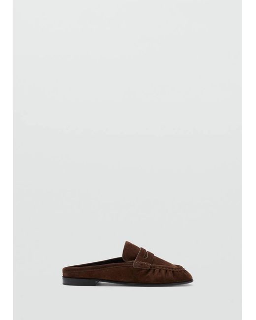 Mango Green Backless Suede Loafer