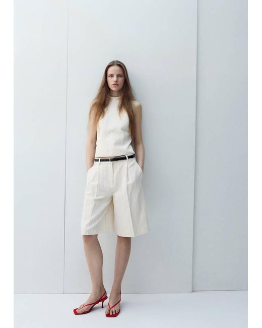 Mango White Open-Back Lyocell Top