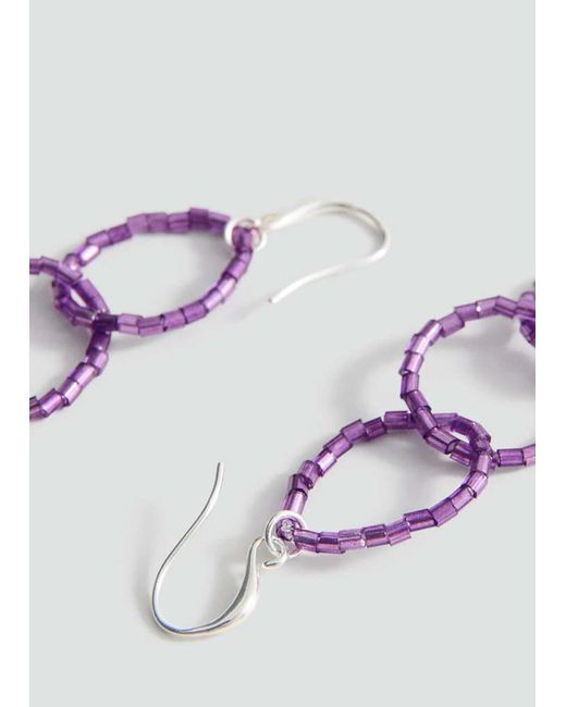 MANGO TEEN Metallic Hoop Pendant Earrings