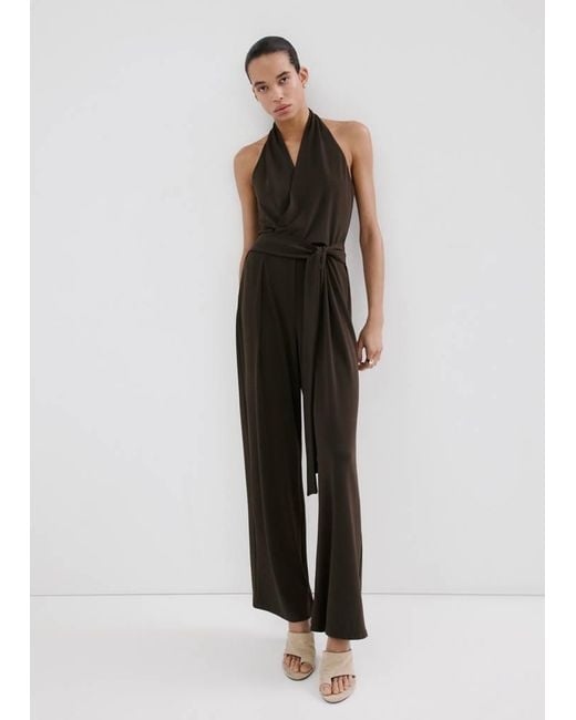 Mango Multicolor Bow Wrap Jumpsuit