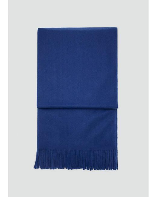 Mango Blue Fringed Edge Scarf