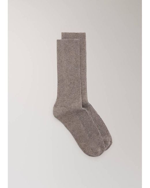 Mango Gray Ribbed Socks