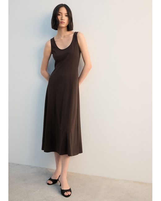 Mango Women's Brown Flared Midi-Dress
