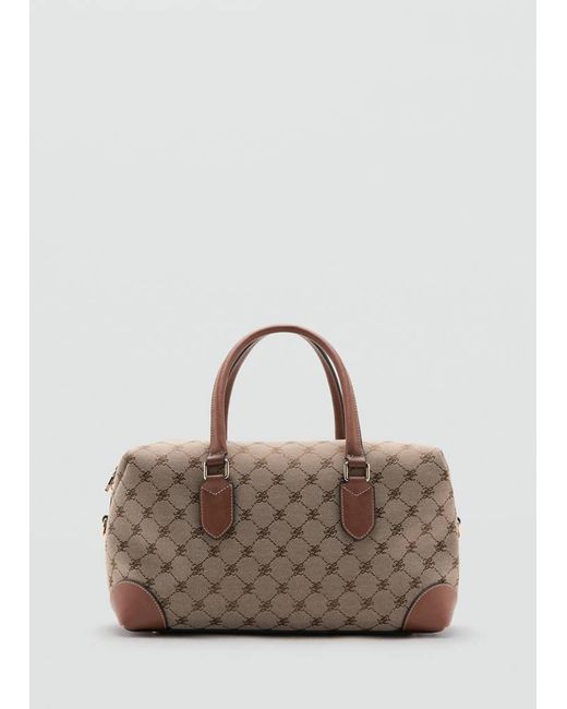 Mango Multicolor Jacquard Logo Bowling Bag
