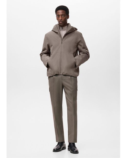 Mango Multicolor Water-Repellent Thermolite Hooded Jacket for men