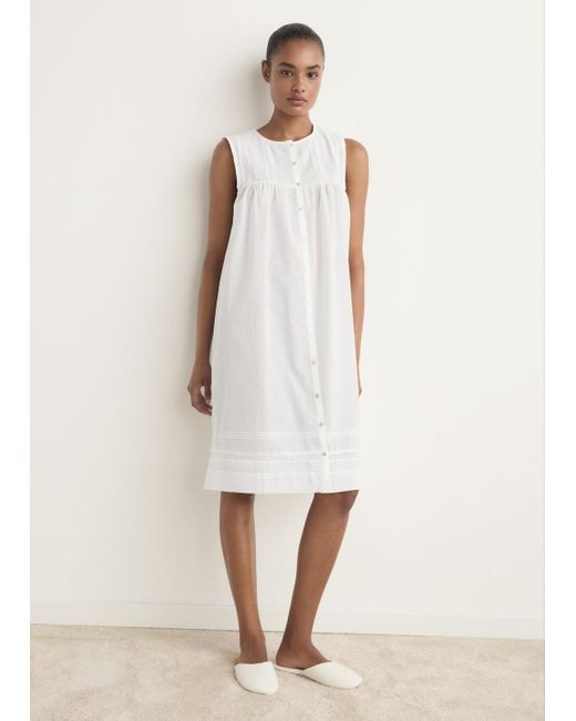Mango White Cotton Nightgown With Lace Detail