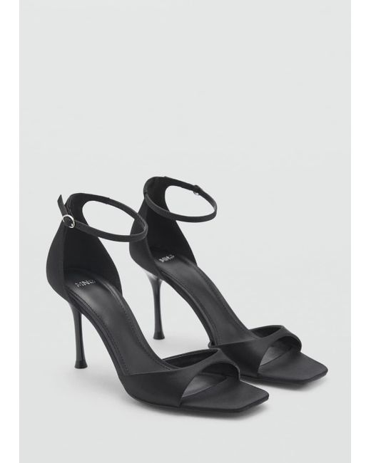Mango Black Strappy Heeled Sandals