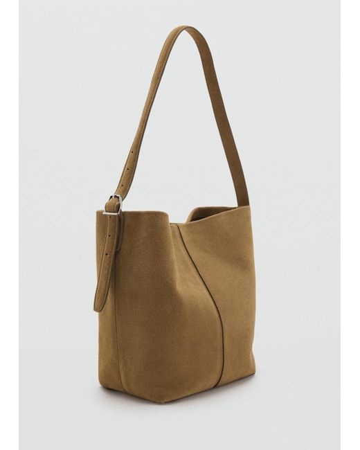 Mango Natural Leather Bucket Bag