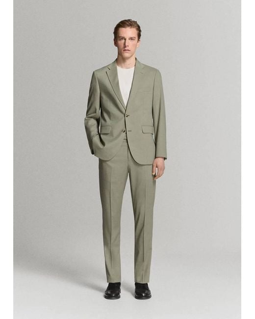 Mango Green Milan Slim-Fit Suit Trousers for men