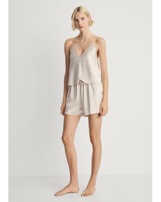 Mango Natural Silk Pyjama Shorts
