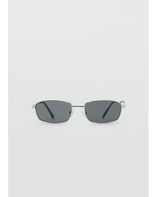 Mango Metallic Rectangular Metal Frame Sunglasses