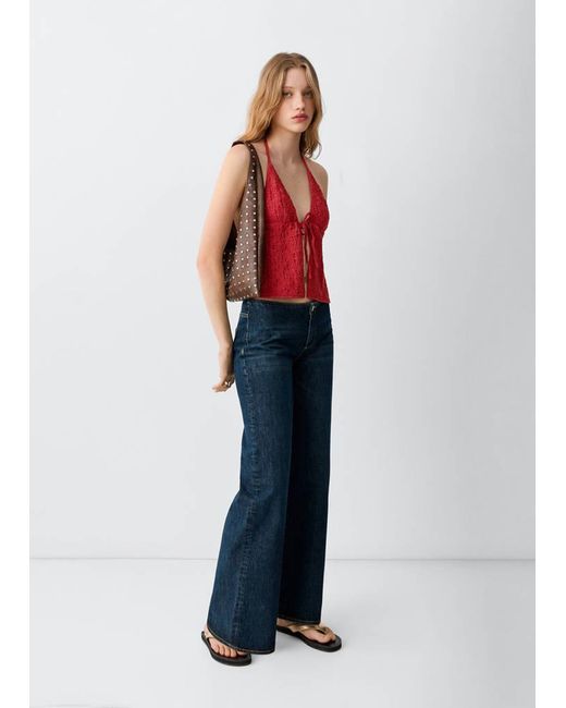 MANGO TEEN Blue Open-Back Tie Top