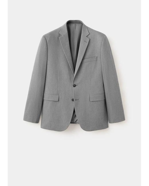 Mango Gray Super Slim-Fit Suit Jacket for men