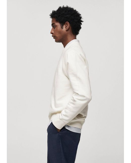 Mango Blue 100% Cotton Basic Sweatshirt for men