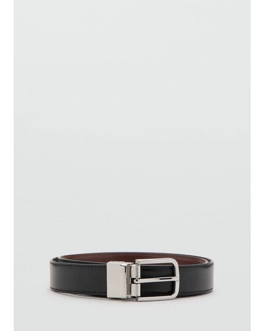 Mango Gray Reversible Suit Leather Belt for men