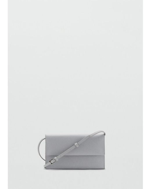 Mango Gray Crossbody Bag With Flap