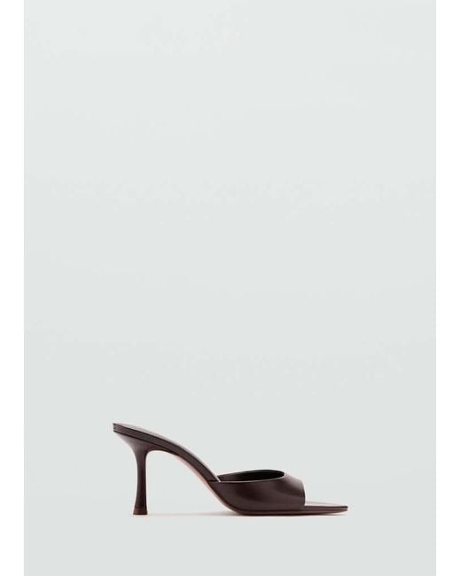 Mango Brown Pointed Heel Sandals