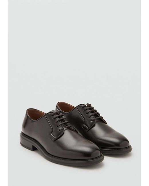 Mango Black Blucher Suit Shoes for men