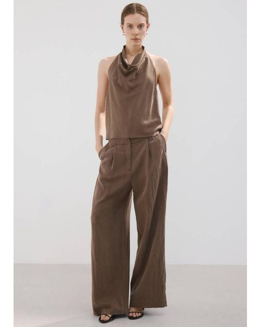 Mango Natural Straight Lyocell Trousers