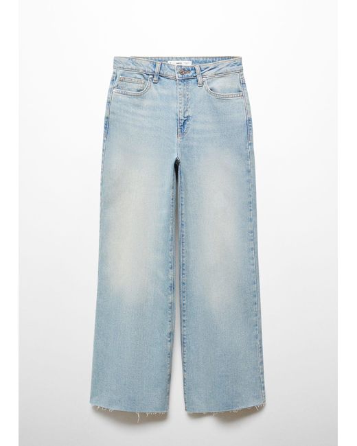 Mango Blue Wideleg Mid-rise Jeans Light