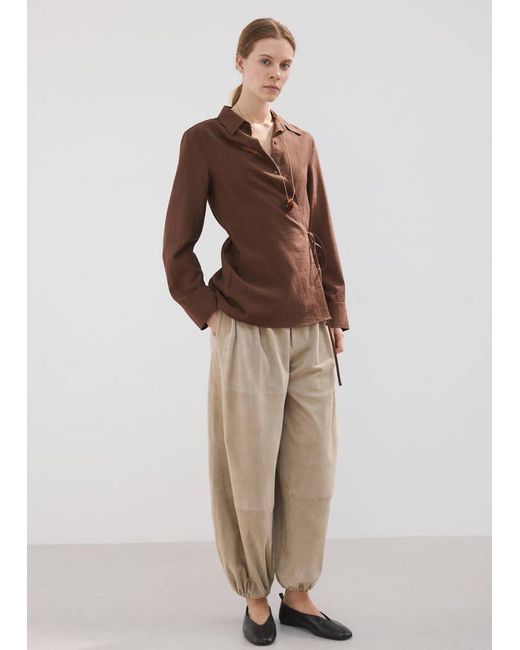 Mango White Wrap Shirt With Bow