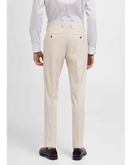 Mango Natural Stretch Fabric Super Slim-fit Suit Trousers for men