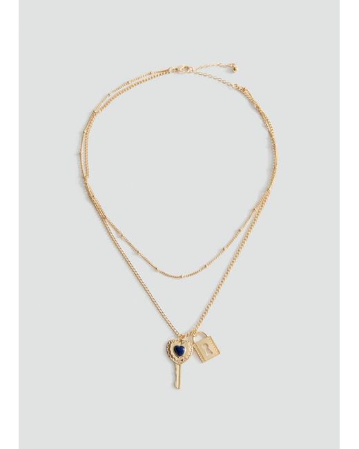 MANGO TEEN White Multiple Chain Necklace