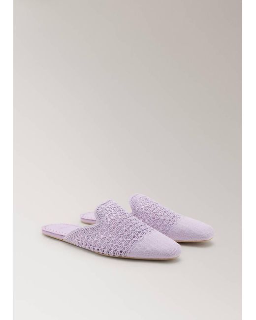 Mango Pink Crochet Mule Slippers