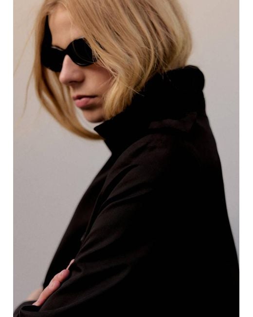 Mango Black Oval-Frame Sunglasses
