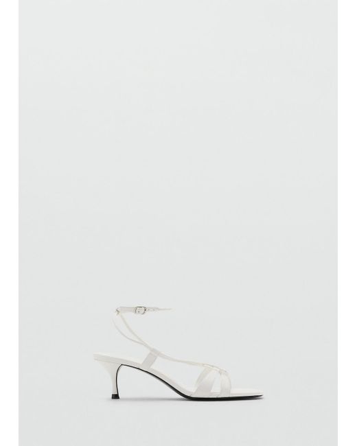 Mango Blue Combined-Strap Heeled Sandals