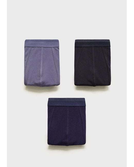 Mango Blue 3-Pack Combined Briefs for men