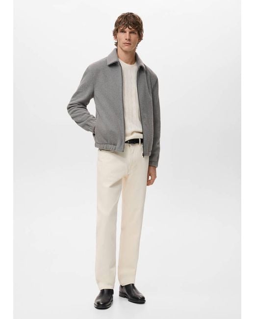 Mango Multicolor Textured Sweatshirt With Zip for men