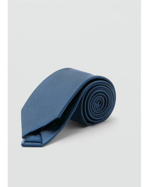 Mango Blue Plain Silk Tie for men