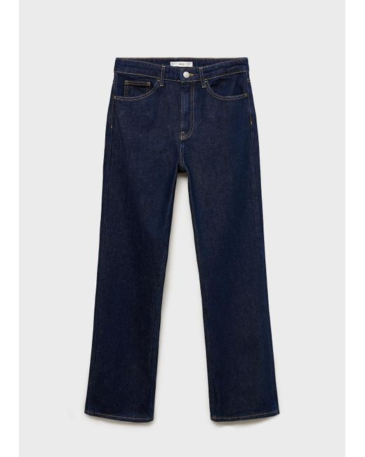 Mango Blue Matilda Straight-Fit Rinse-Wash Jeans Open