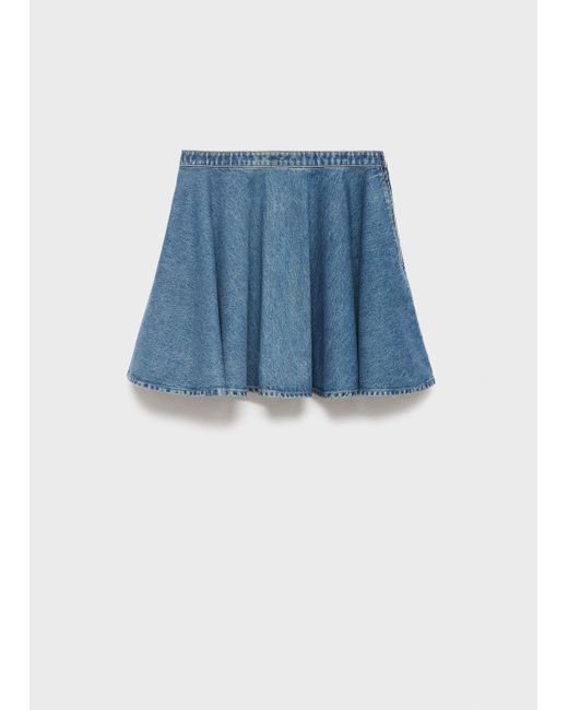 Mango Blue Short Denim Skirt