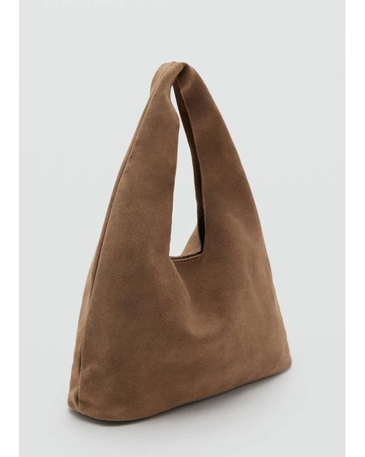 MANGO TEEN Brown Suede Leather Mini-Bag