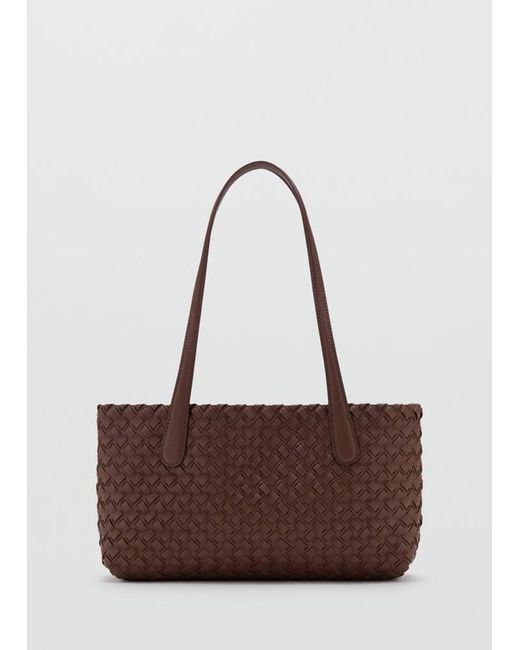 Mango Brown Braided Tote Bag