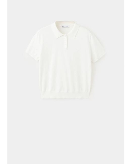 Mango Blue Cotton Polo Sweater