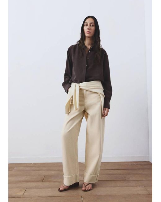 Mango Multicolor Balloon Jeans With Rolled-Up Hem