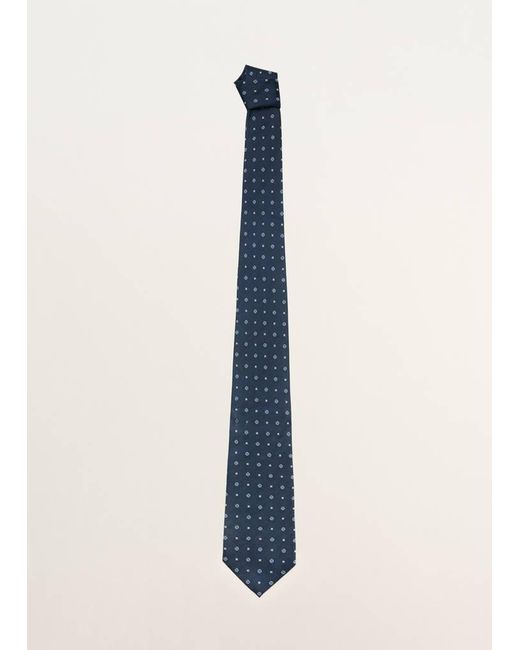 Mango Blue 100% Silk Patterned Tie for men