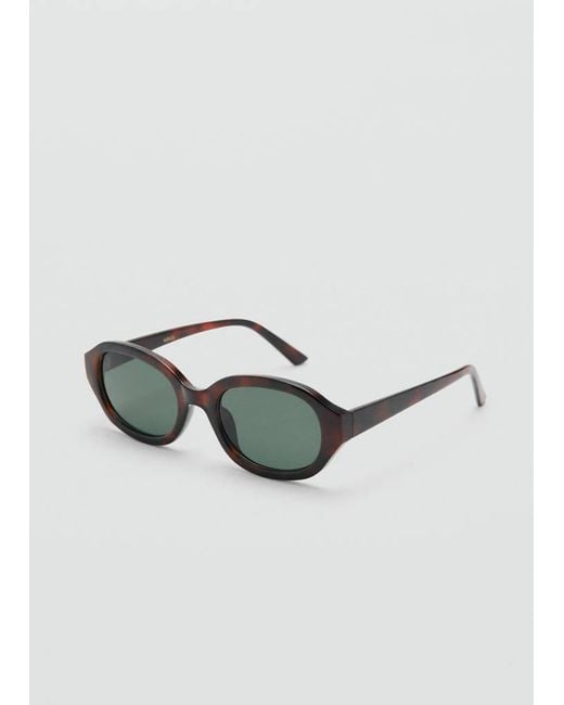 Mango Brown Rectangular-Frame Sunglasses