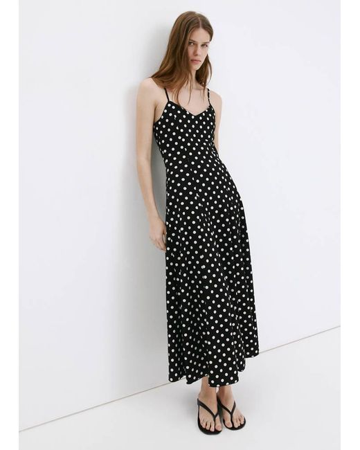 Mango White A-Line Dress With Godets