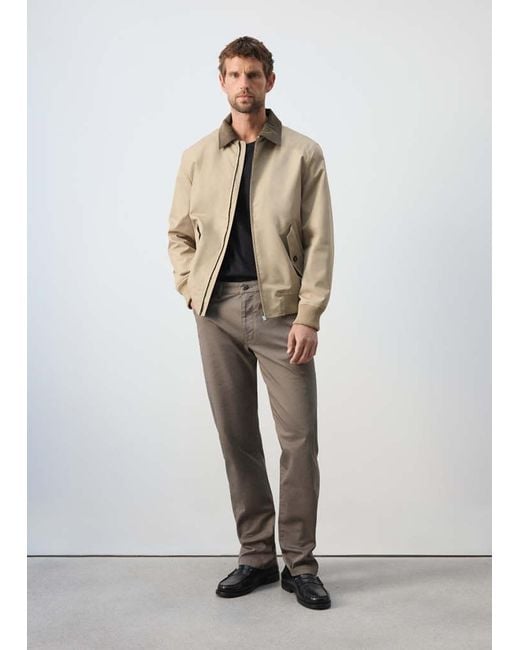 Mango White Water-Repellent Cotton Blend Jacket for men