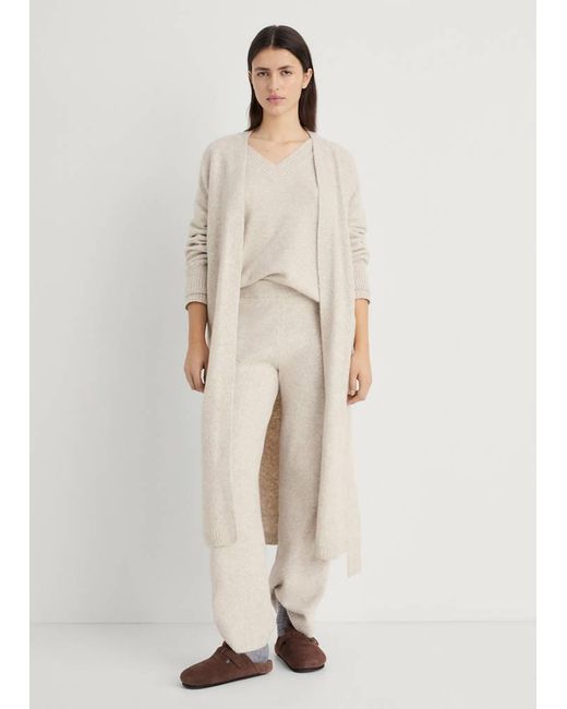 Mango Natural Long Knitted Cardigan