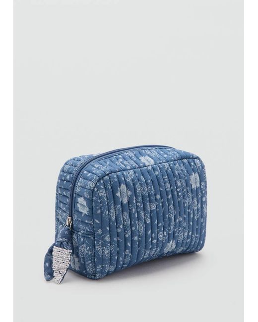 MANGO TEEN Blue Floral Print Bag