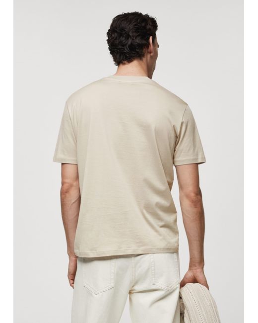 Mango Natural Mercerized Slim Fit T-shirt for men